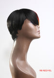 Red black yellow ombre color short wig cheap