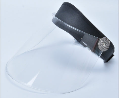 Protective Clear Full Face Shield Cover Hat Back-Velcro Adjustable Washable