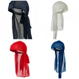 Durag Men Head Cap Cover Black White Red Blue