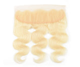 blonde 613 wavy lace frontal closure 13 x4 ear to ear