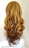 Long curly wig ombre blonde and brown