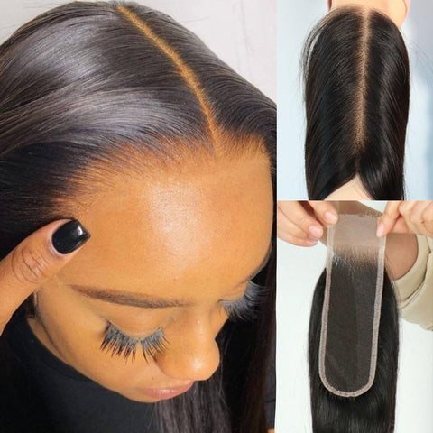 16"-22" Lace Closure Yaki Straight Premium Virgin Hair (2*6 HD)