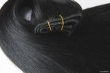 Clip in Virgin Remy Human Hair Hair Extensions Black #1B