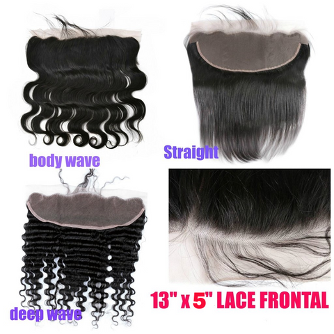 ear to ear 13" X 5" Lace Frontal Virgin Remy Human Hair