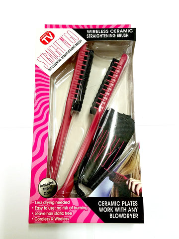 Ceramic hair straightning brush