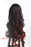 Ombre wig curly high quality synthetic red black