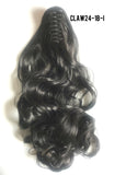 14" 24" Claw on or Wrap-on Clip in Wavy Ponytail Extensions (12 Colors)
