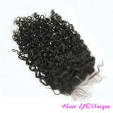 Human hair kinky curly lace closure