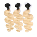 Ombre natural to blonde high quality bundle wefts