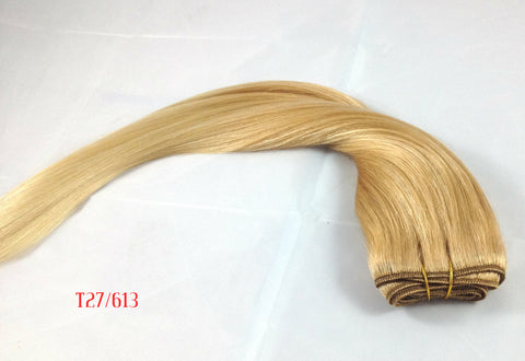 20" honey blonde ombre bundle hair weft
