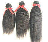 Natural texture wavy yaki human hair weave