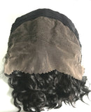 12" Lace Front Virgin Human Hair Wig (Natural Black Wavy)
