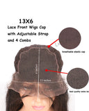 14" -26" 200% Density 13*6 Lace Frontal Wig Premium Virgin Human Hair Bone Straight (Natural Color)