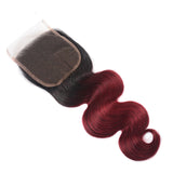 hair closure ombre 1B-27 black to burgundy