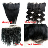 13"x6" HD Lace frontal 12" 14" 16" 18" 20" Straight Body Deep Wave Premium Virgin Hair